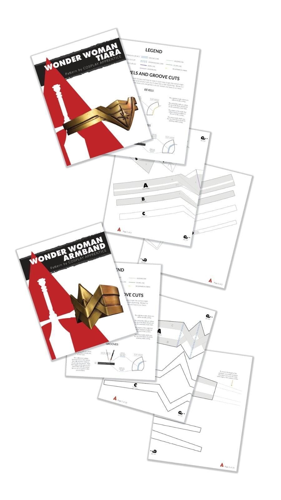 Wonder Woman Tiara & Armband Patterns & Tutorial — free download